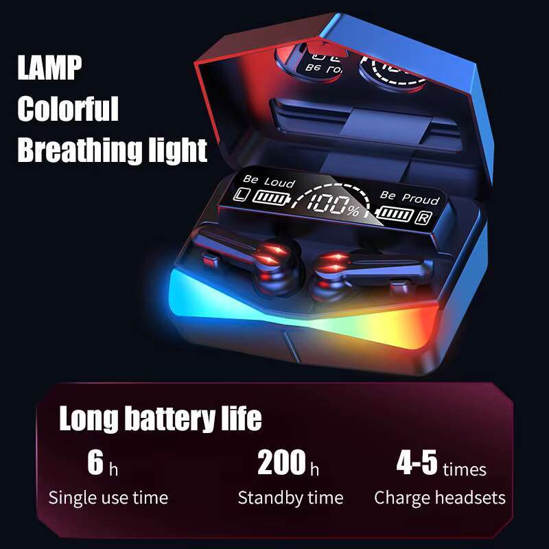9D Gaming Headset Wireless Earphones In-ear Tws Earbuds Lights Shocking Headphones New Arrival M28 Power Bank 2024