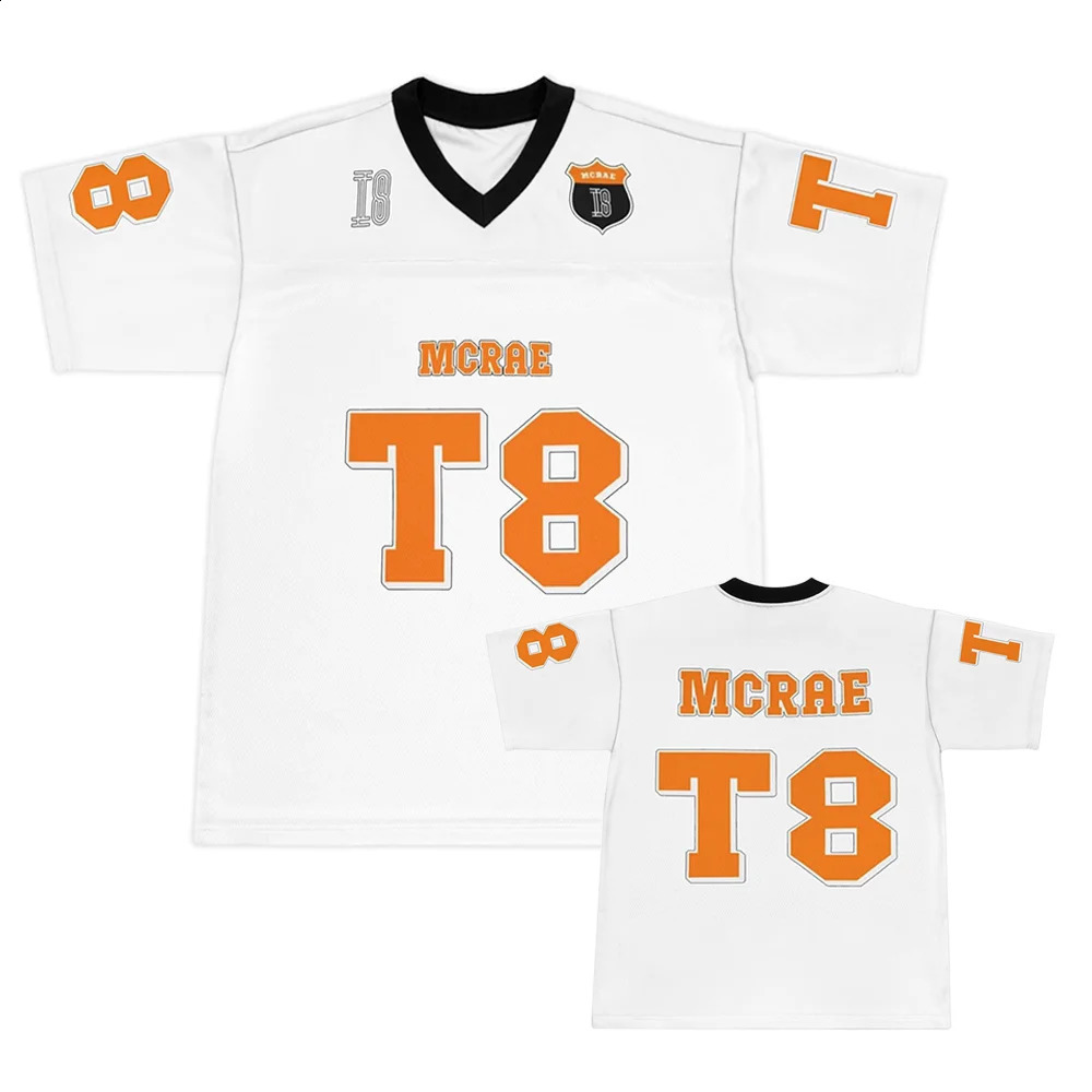 Tate McRae Jersey SpringSummer Mens and Womens Sportswear T8 Football Shirt Vneck Tshirt y2k Clothing 250327