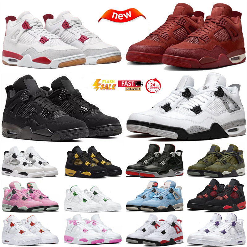 4 4s mens basketball shoes Varsity Red Brick by Brick Military Black Cat Pine Green Navy University Blue Bred Reimagined men women trainers sports sneakers sneaker