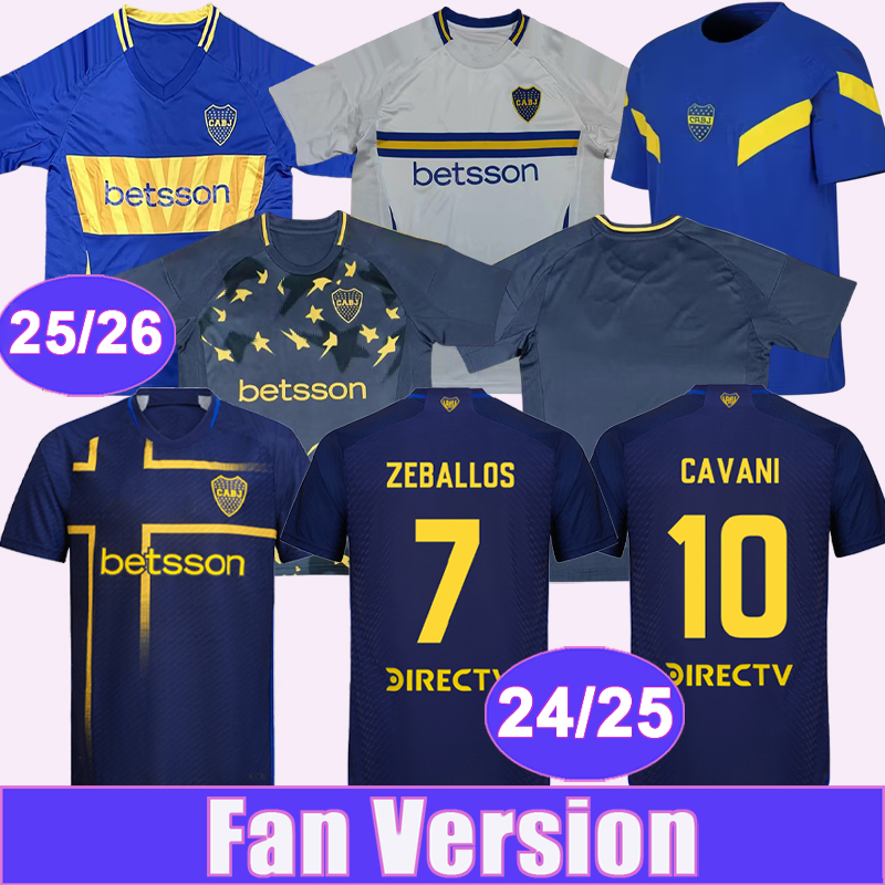 24 25 MARCOS ROJO Boca Juniors Mens Soccer Jerseys CAVANI BENEDETTO FERNANDEZ ZEBALLOS BULLAUDE ADVINCULA Home Away 3rd Football Shirts Uniforms