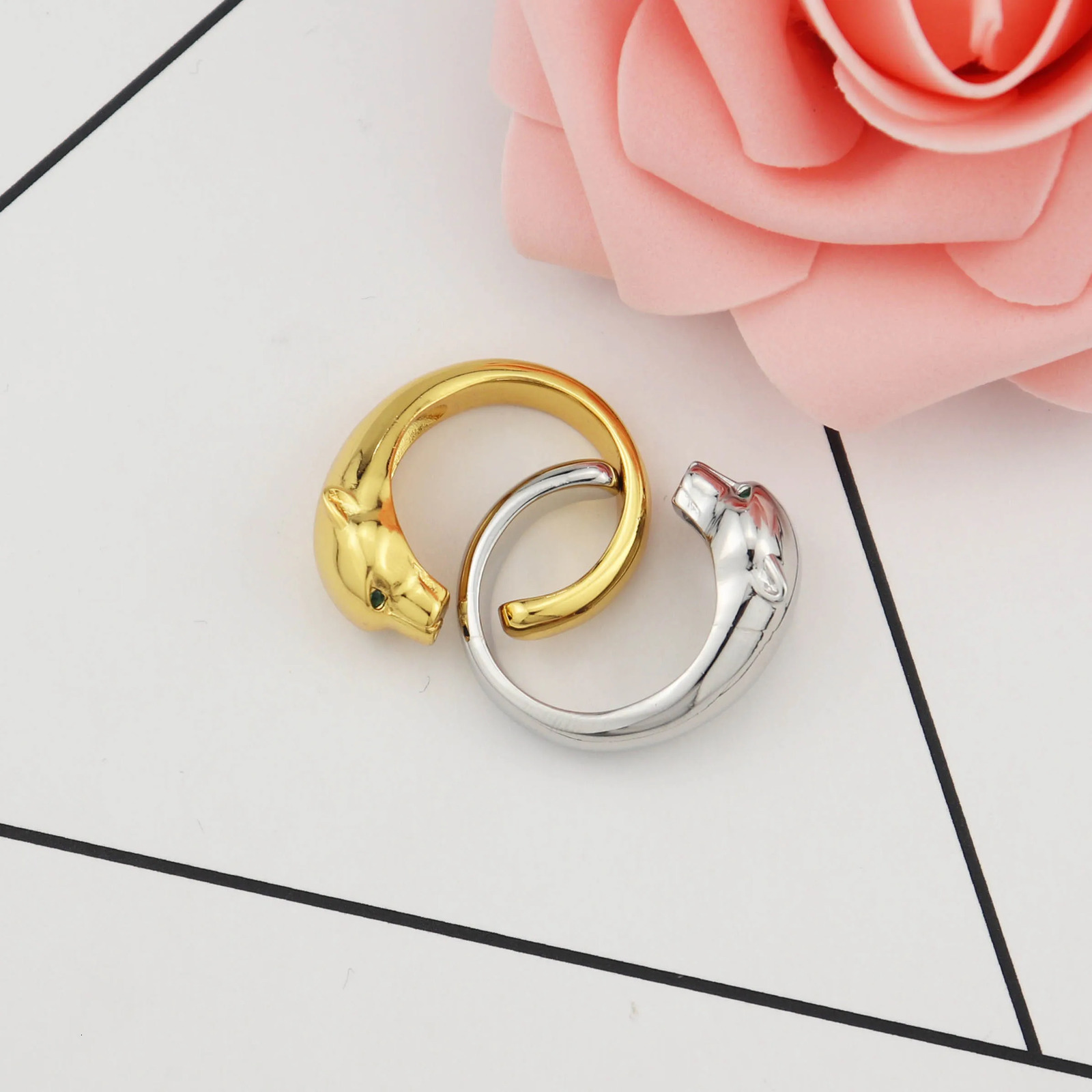 Fashion 18k gold plated copper jewelry ring panther ring jewelry 250328