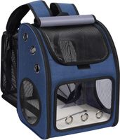 Pet Cats Dogs Expandable Backpack Small Animals Portable Pet Carrier Ventilated Design Aire Approved For Travel Mochila Expandible Para Mascotas Gatos