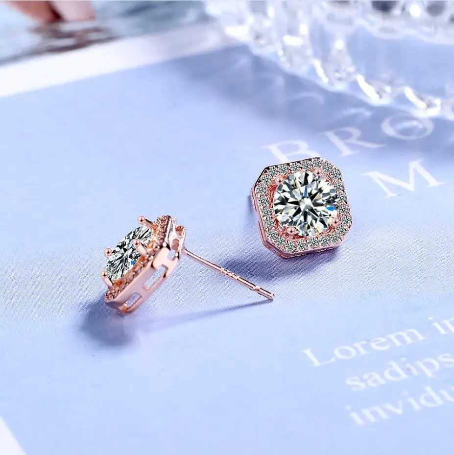 1 carat certified Moissanite female earrings with white gold plating 925 sterling silver diamond earrings exquisite wedding jewelryXJ250327