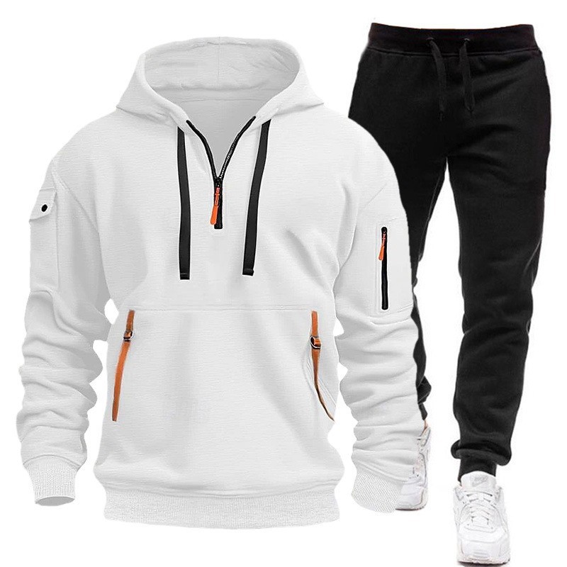 Men's Tracksuits 2025 Fashion Sportswear Plus Pants Sweatshirts Fleece Zipper Two Size Set Hoodie Tracksuit Piece S-3XL