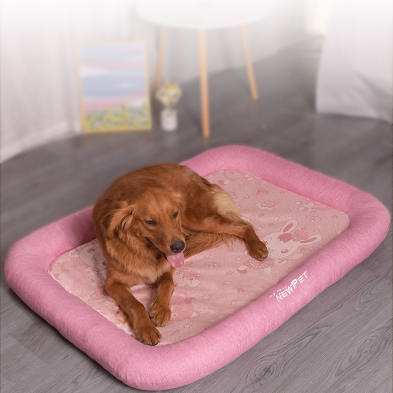 Dog house, summer cool mat, all season universal, removable and washable, large golden fur dog bed, pet supplies