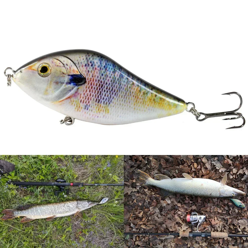 Slider Swim Action Hard 70/100MM 14.5G/45G Body Jerk Bait Slow Sinking Jerkbait Fishing Lure Pike Musky Fishing Stream 250328