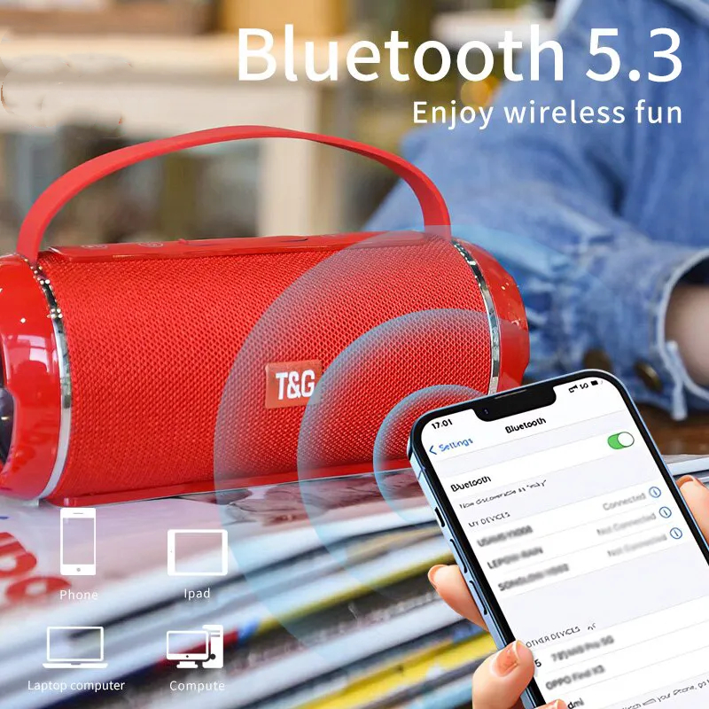 TG116C Powerful Bluetooth Speaker Portable Speaker Outdoor Sound Box TWS Bluetooth Speaker Handsfree Call Support Radio