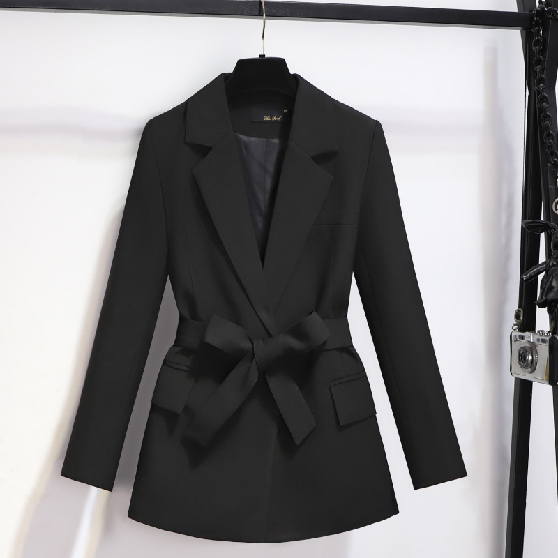 T327Casual Student-Friendly Women's Jackets with Belt Accent Trendy Retro Design
