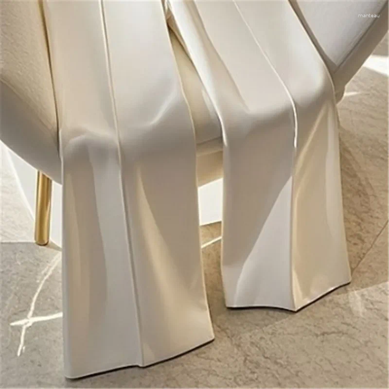 Women's Pants High End Elegant White Pant Women Spring Summer Waist Solid Color Casual Narrow Straight Legs Trousers Office Lady