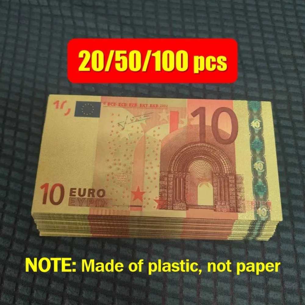 Other Festive Party Supplies 20/50/100 pieces of plastic counterfeit 10 euro banknotes counterfeit currency European bank 10 euro gold coin gift serie