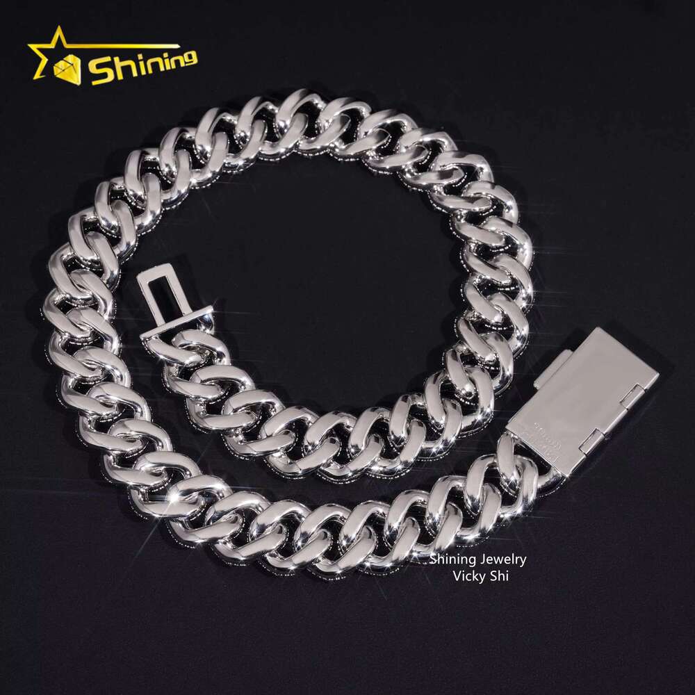 Trendy Big Size Heavy Sier 15Mm Width Miami Moissanite Cuban K Chain Custom Iced Out Hip Hop Necklace For Men Women