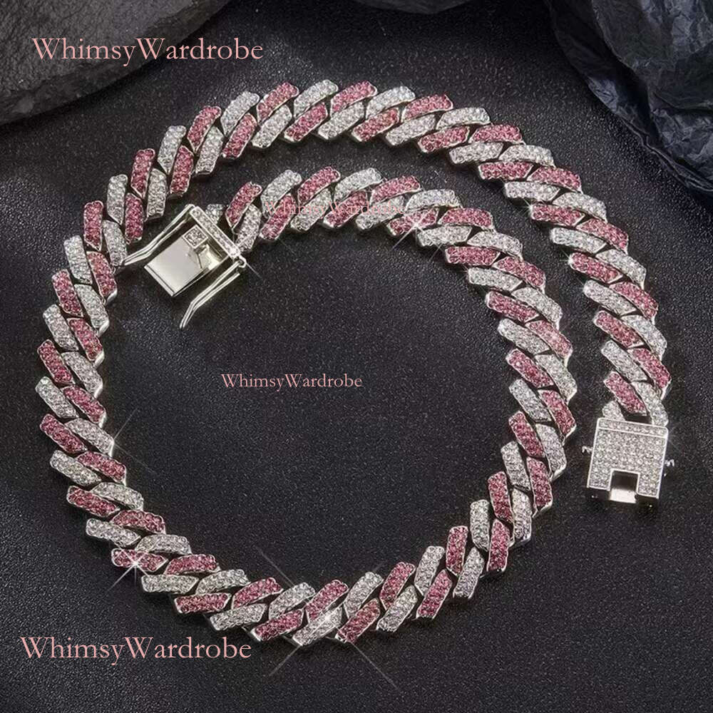 High Quality 18 MM 3 Rows VVS Moissanite Jewelry Rose Gold Plated Cuban Chain Hip-hop Necklace For Men Or Women