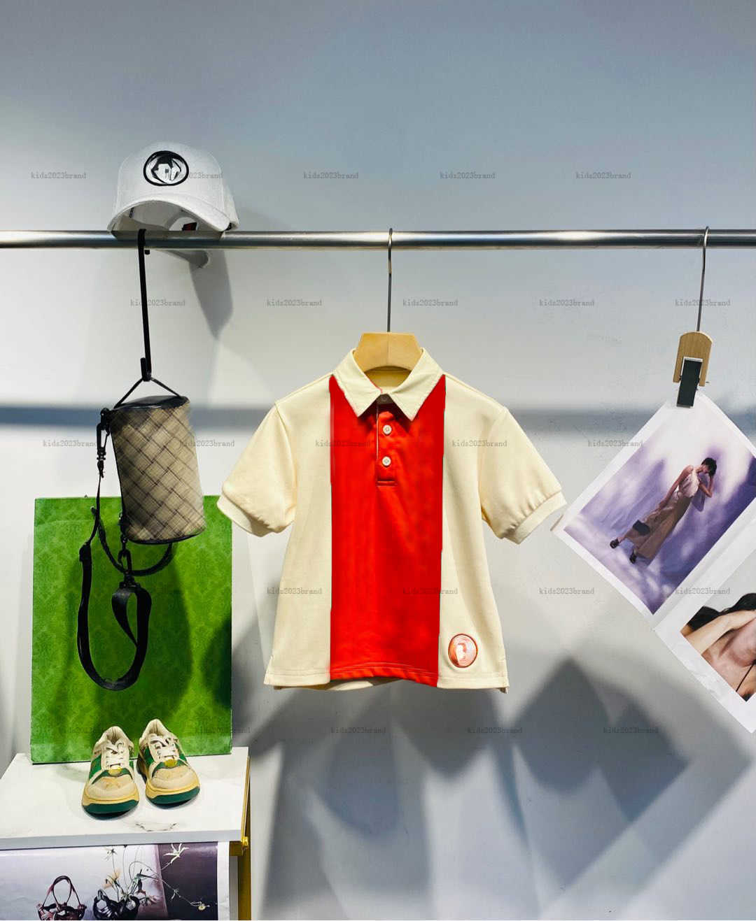 New Short sleeve Polo shirt Patchwork color baby lapel tee kids designer clothes child tshirt boys girls T-shirts A14X07N056