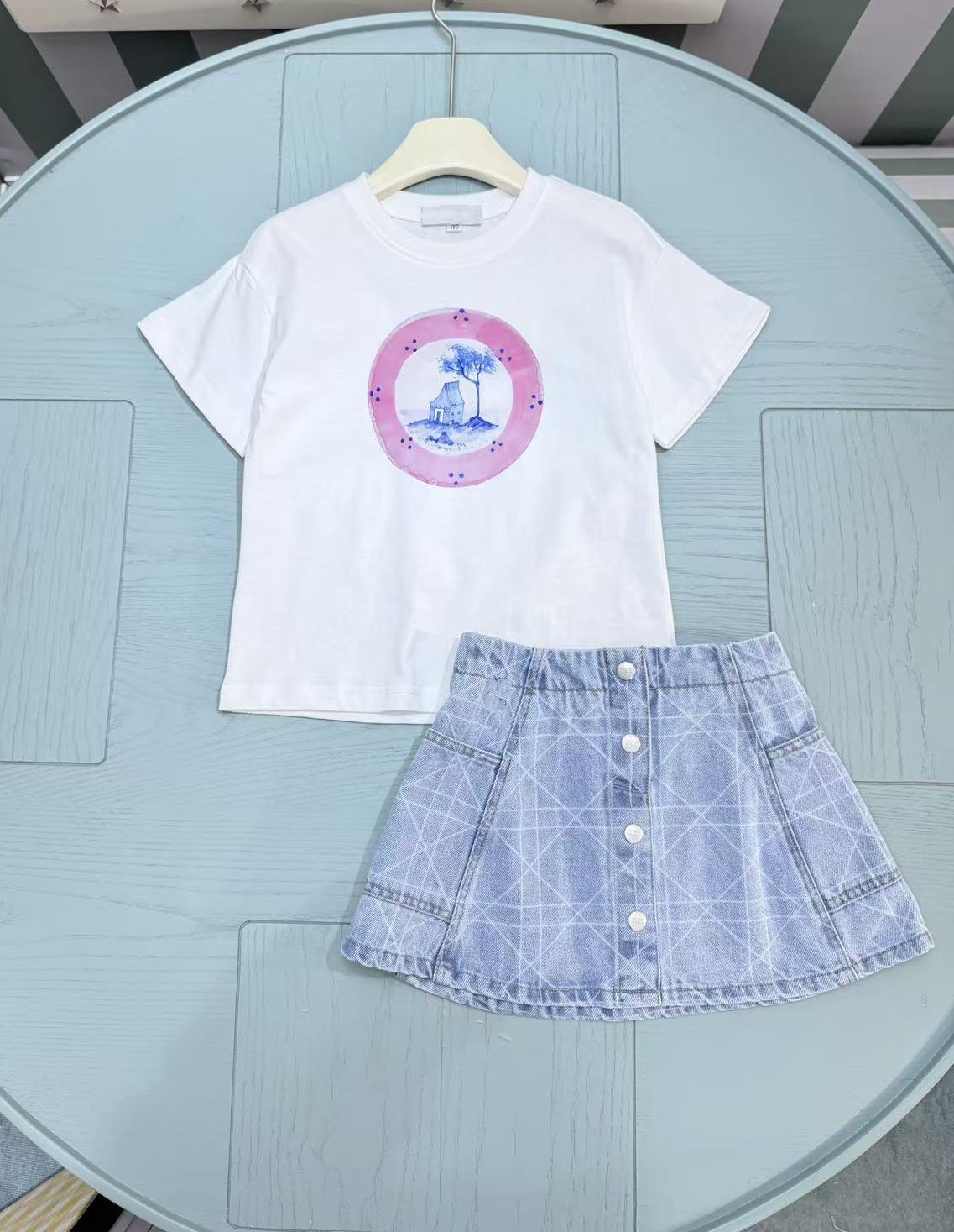 new style summer Designer Kids Clothing Sets T-Shirt Pants Set Brand printing Short sleeve Children 2 Piece cotton baby girl Fashion Girls'