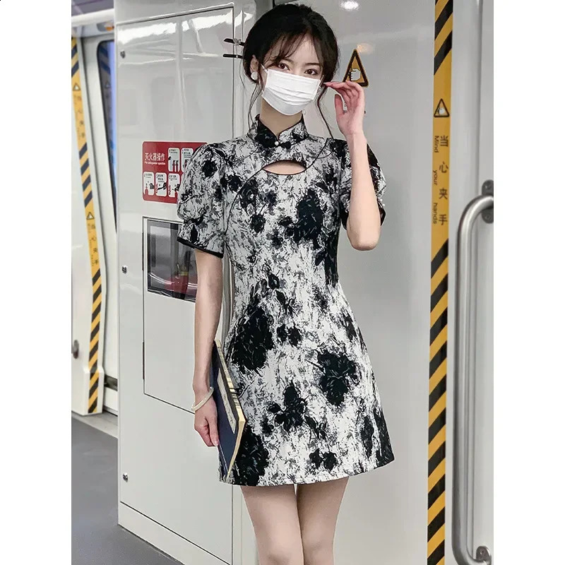 Fashionable summer dress cheongsam thin retro mini vest sexy Chinese style modern womens 250318