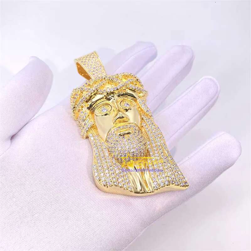 Big XL Size Hip Hop Jewelry Pendant Jesus Face VVS d Color Moissanite Diamond Custom Iced Out Pendants