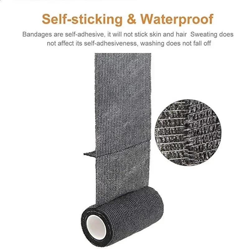 12-48 Rolls Self Adhesive Tattoo Bandage Athletic Sports Nonwoven Waterproof Disposable Pet Vet Wrap Elastic First Aid Tape 250326