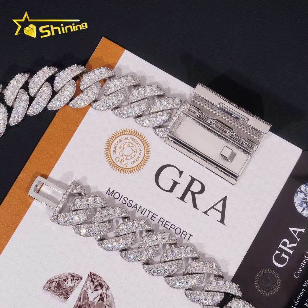 Trendy Big Size Heavy Sier 15Mm Width Miami Moissanite Cuban K Chain Custom Iced Out Hip Hop Necklace For Men Women