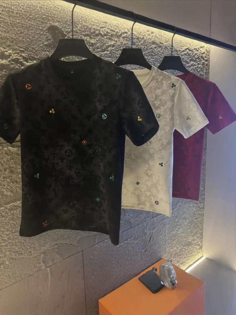 Free shipping 2025 spring and summer new fashion men's T short sleeves loose and simple everything with a high sense of fashion T-shirt short sle
