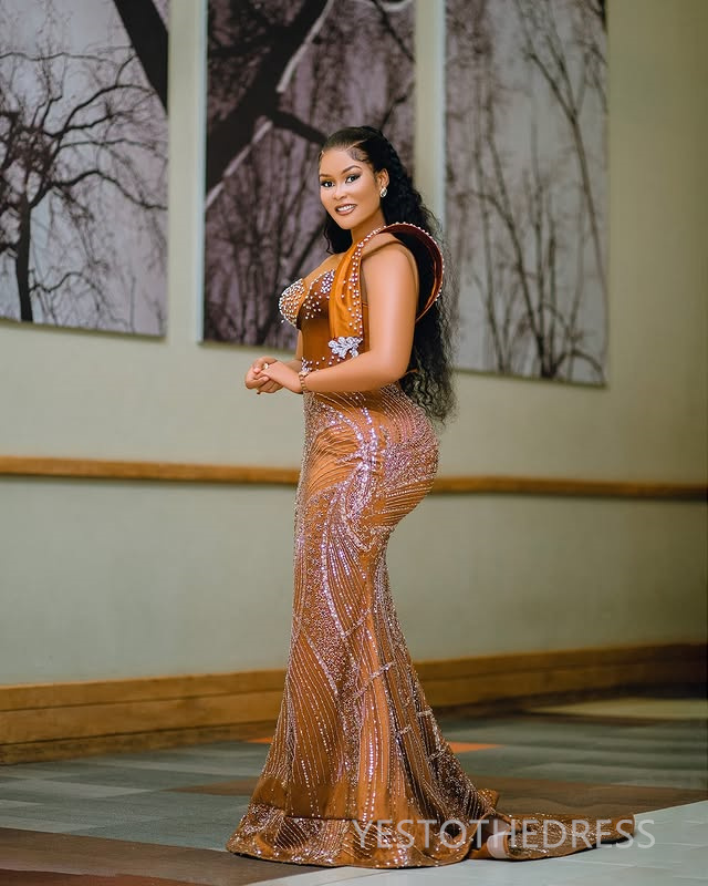 2025 Plus Size Aso Ebi Prom Dress Mermaid Prom Dresess Evening Formal Gowns Sheer Neck Crystals Beaded Lace Birthday Second Reception Gown For Black W