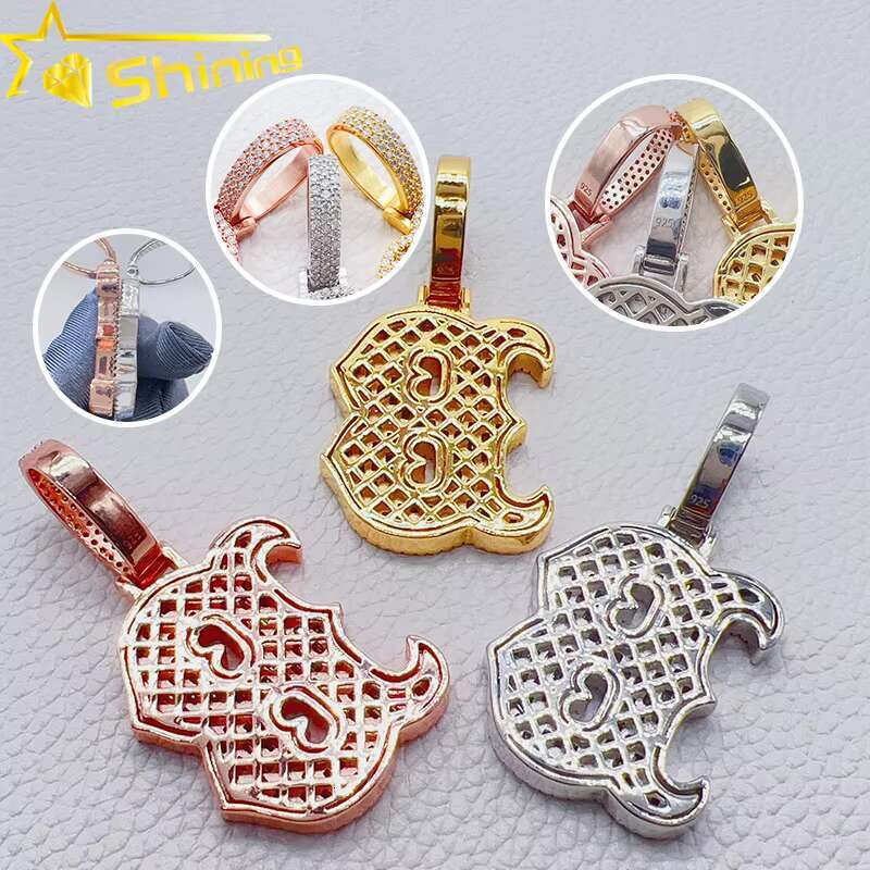 Fast Delivery Fashion Jewelry 925 Sterling Silver B Letter Charm Pendant Iced Out Vvs Moissanite Pendant