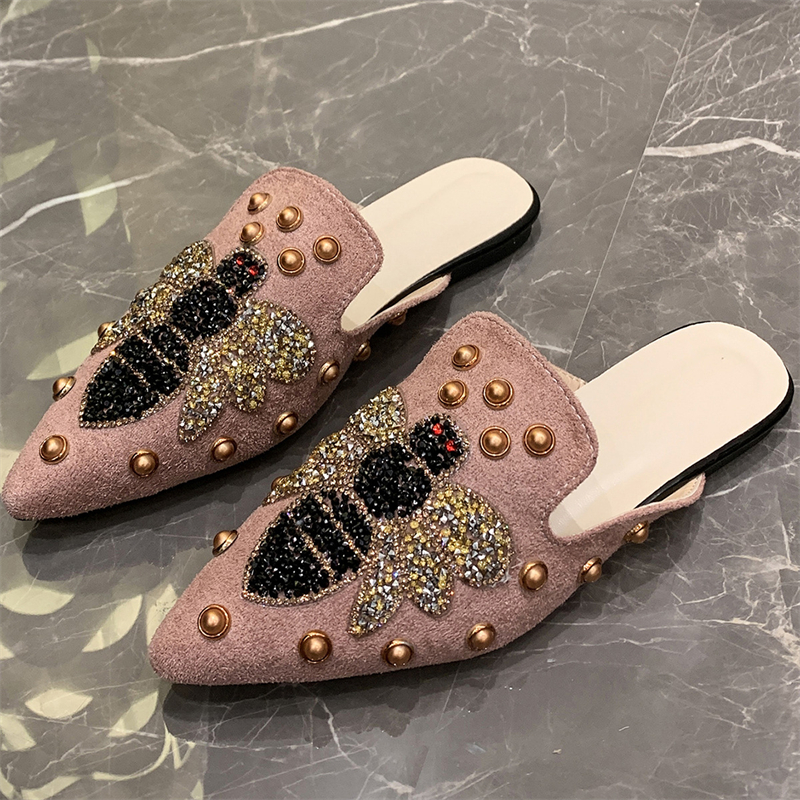 free shipping Fashionable toe cover foot flat fashion casual studded flip-flopsr summer