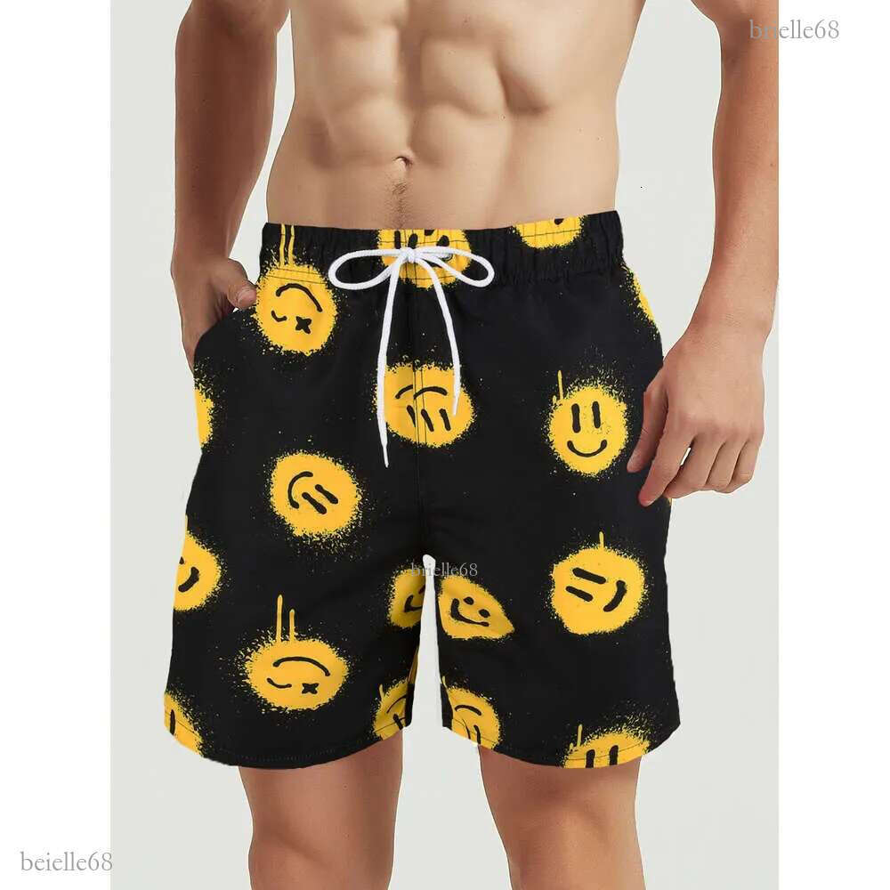 Men's Elastic Waistband Mesh Lining Shorts, Quick Drying Swimsuit with Zippered Pockets, Beach Shorts