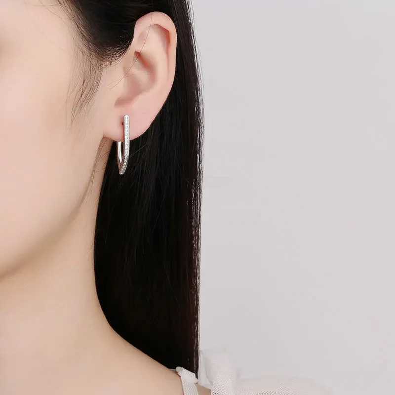 925 sterling silver 18K gold wedding sparkling crystal diamond earrings suitable for womens luxury fashion party decoration jewelryXJ250327