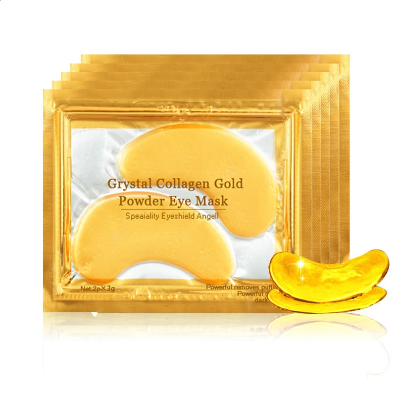 100pcs=50pairs Gold Collagen Eye Mask skincare Anti-Aging Anti Dark Circles Puffiness Moisturizing Eye Patches Skin Care 250327