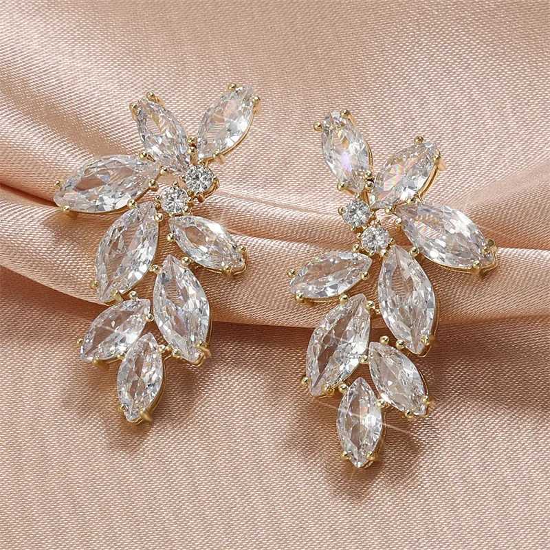 ZAKOL Luxury Marquis Zircon Bridal Earrings Suitable for Women White Shining Crystal Elegant Wedding Party JewelryXJ250327