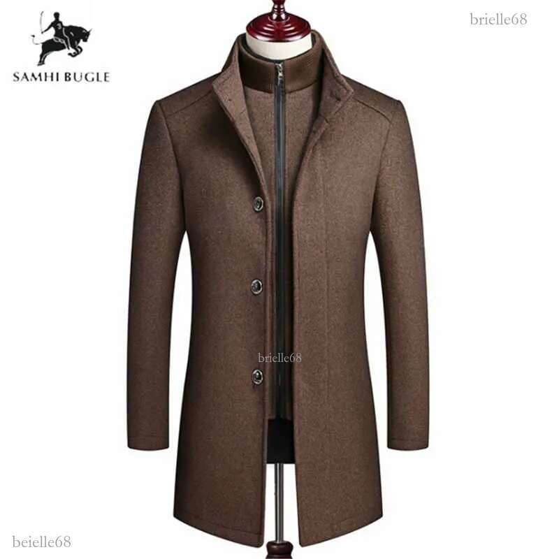 mens wool winter coats jackets 2020 Fashion High-end Leisur Long sections Coat Wool Winter Vest liner Coats Men Plus Size 4XL