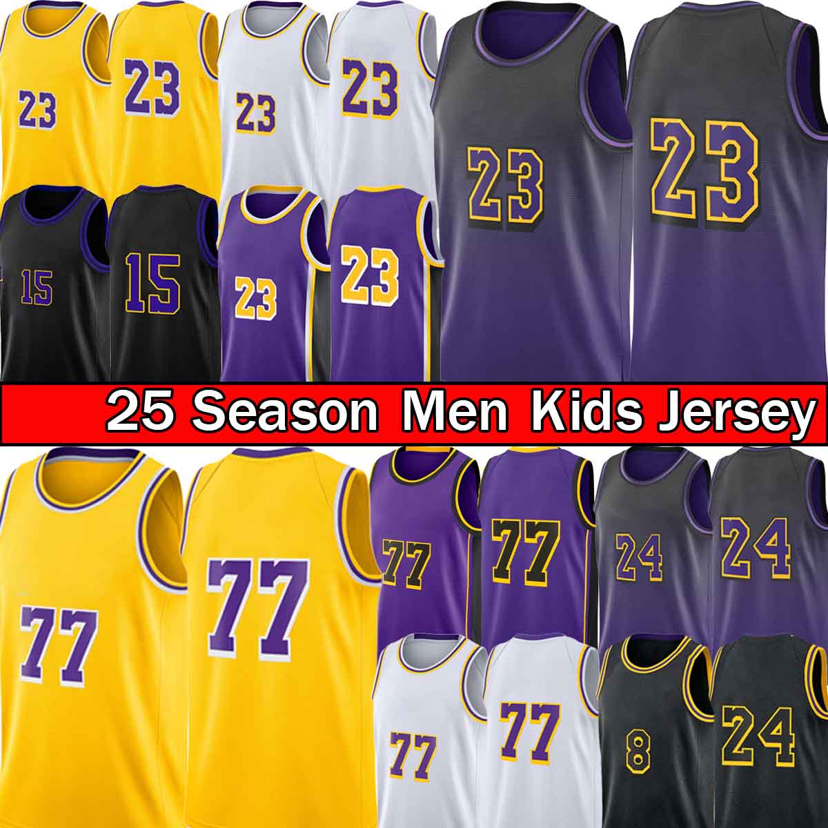 Lukas Doncic Bryant James Basketball Jersey James Jr. Bronny Austin Reaves Dalton Knecht Jerseys Los City Angele Mens Kids Youth Retro Breathab T-Shirt