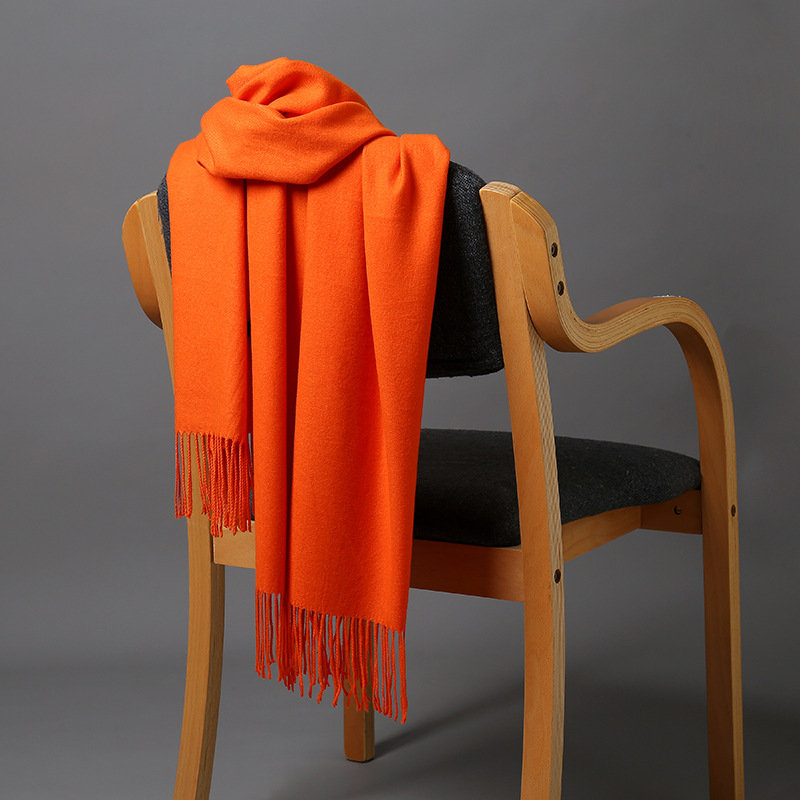 K252 Scarf women autumn and winter Chinese red imitation cashmere wool bright red warm shawl dual-purpose versatile men's neck scarf