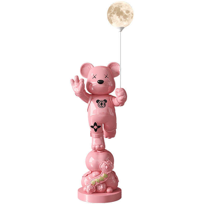 Voice Activated Lamps Violent Bear Speaker Floor Decoration for Living Room Sofa TV Cabinet Office Decor - L250327 w250428