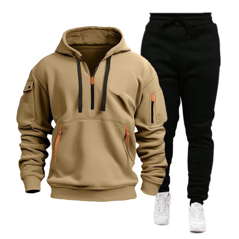 Men's Tracksuits 2025 Fashion Sportswear Plus Pants Sweatshirts Fleece Zipper Two Size Set Hoodie Tracksuit Piece S-3XL