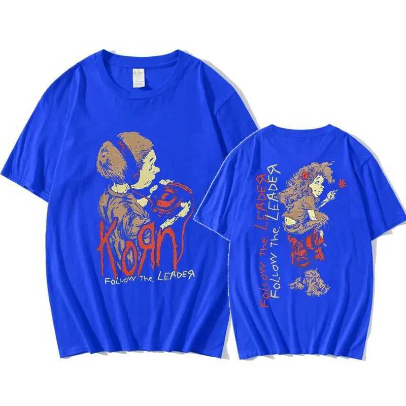 Korn Follow The Leader portable T-shirt mens metal gothic rock band T-shirt unisex clothing retro oversized T-shirtXJ250328
