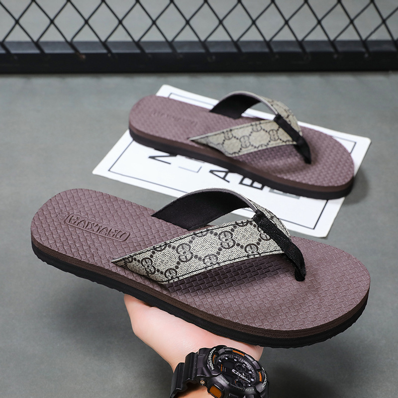 free shipping high quality 2025 new arrival flip-ps men casual fashion trend slippers outdoor beach summer sandals plus size 38-45 NEW black brown