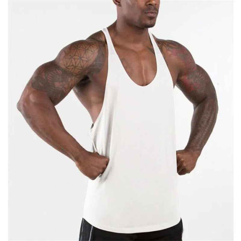 Muscleguys Gyms Singlets Mens Blank Tank Tops 100% Cotton Sleeveless ShirtBodybuilding Vest and Fitness Stringer Casual Clothes 250328