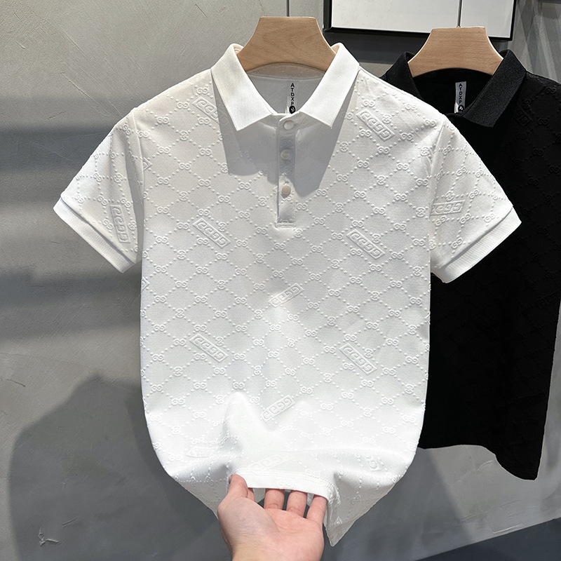 Summer New Polo Shirt High Quality 2025 Mens Short Sleeve Breathable Top Business Casual Sweat-absorbing Polo-shirt for Men