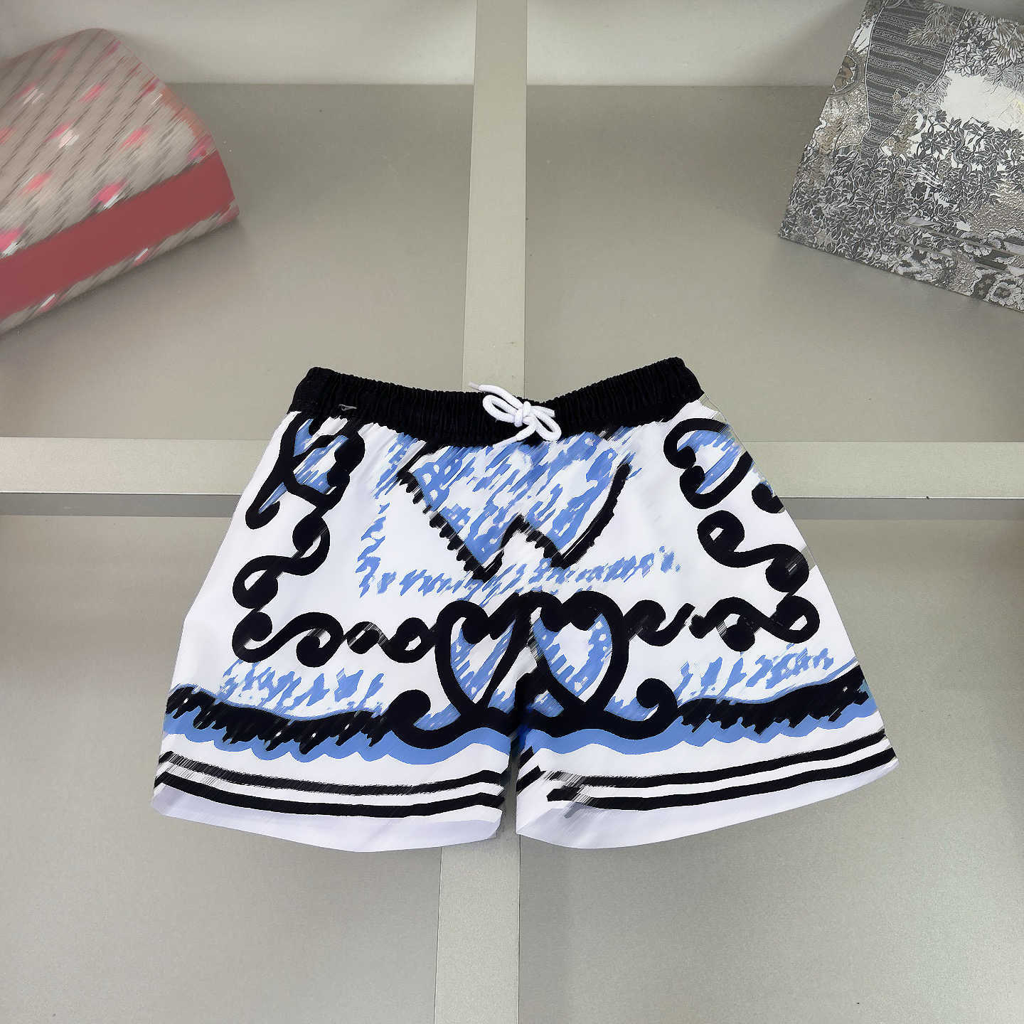 New baby swimsuit Summer kids beach pants Full print child swim trunks White lanyard design Boys swimming trunks A00X09N074