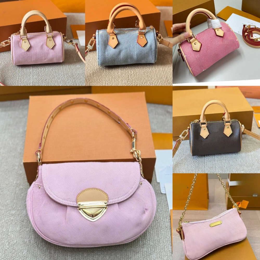 10a Evening Bags Designer pink denim Hobo nano Crossbody Bag Women Fashion Casual Underarm Handbag Shoulder Bag Vintage Female Messenger Bag