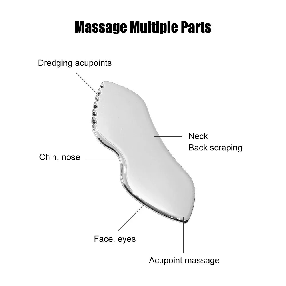 Gua Sha Plate Facial Massager Stainless Steel Body Massager Facial Massager Facial Scraper Plate Spa Guasha Neck and Back Massager 250324