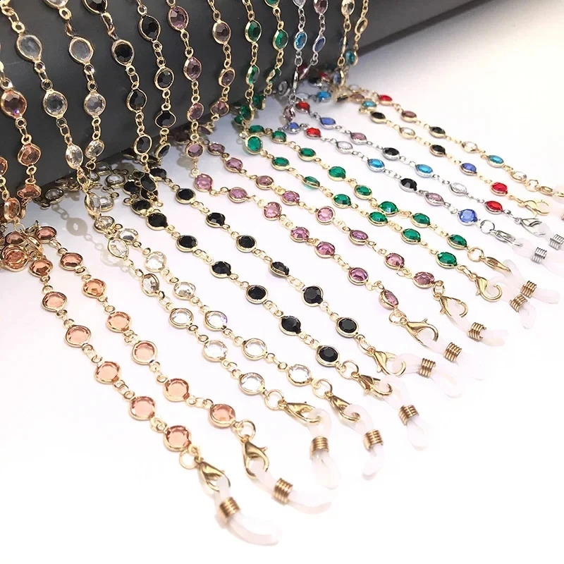 Colorful Crystal Beads Eyeglass Holder Fashion Glasses Chain for Women Eye Accessories Eyewear Straps Cord Sunglasses String 250328