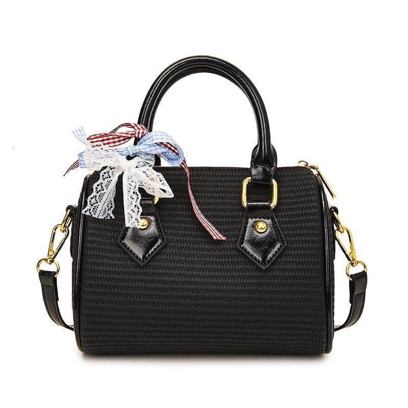 2025 Summer New Women's Super Hot Straw Weaving Exquisite Multi functional Designer Fashion Outdoor Handheld Boston Bag