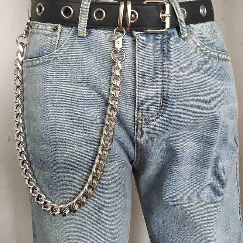 Aluminum punk chain on jeans womens mens pants keychain fashionable keychain clothing accessories 250325