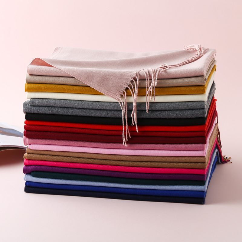 K248 Six pure color imitation cashmere scarves for women, single color warm scarf shawls for women, gifts, big red scarves, wholesale and distribution