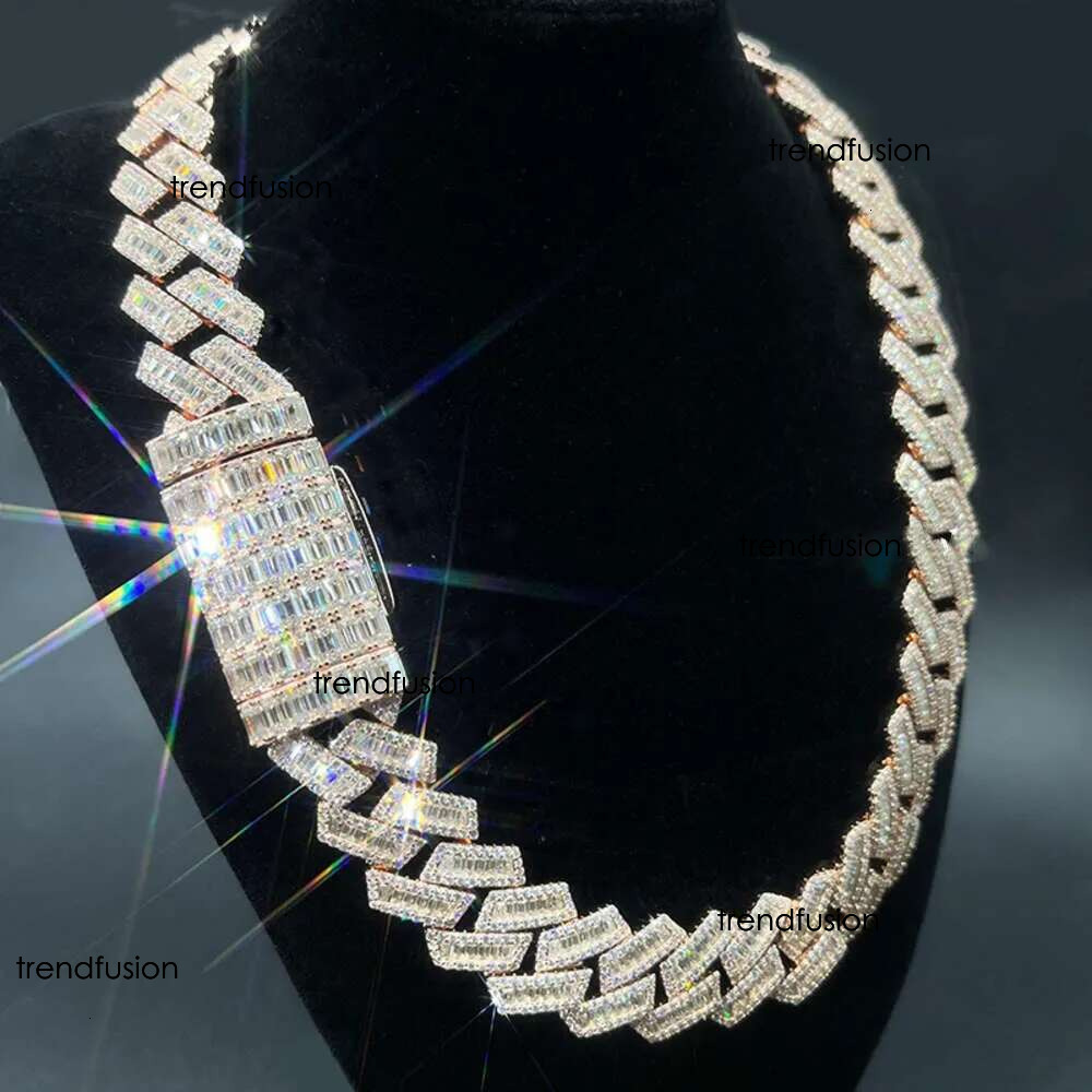 moissanite necklace designer jewelry cuban k Customization Cuban Necklace Full Iced Out Hiphop Chain Pass The Dia Test chain chains for men