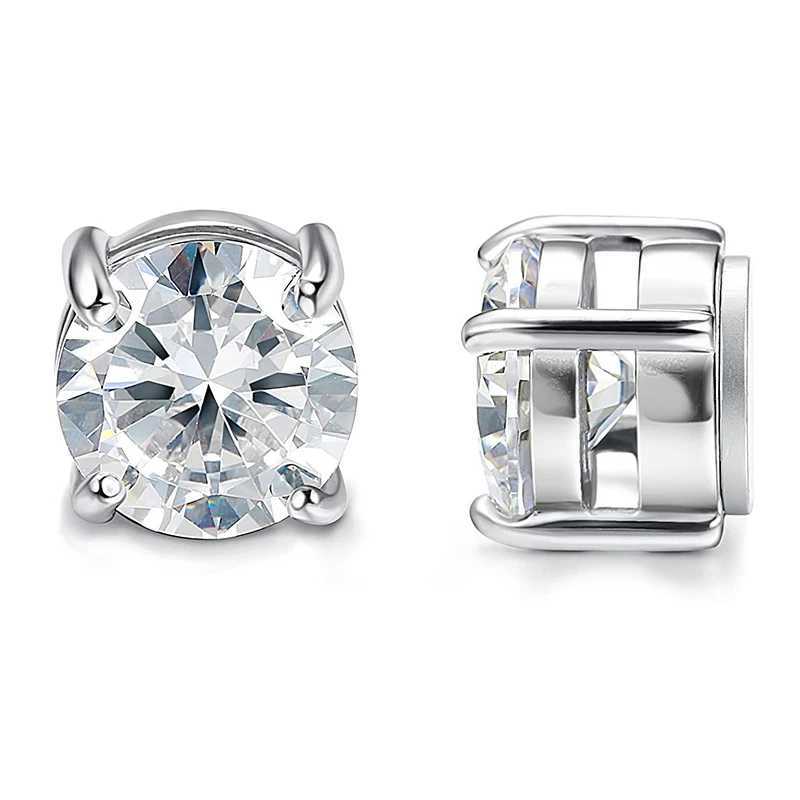 1pc 8mm CZ zirconia magnetic stud earrings stainless steel magnetic non perforated clip earrings fake plug specifications jewelryXJ250327