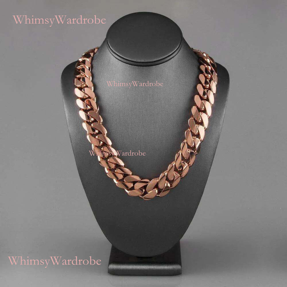 necklace moissanite chain Wholesale Stainless Steel Mens k Necklace 14k Rose Gold Thick Miami Cuban Chain