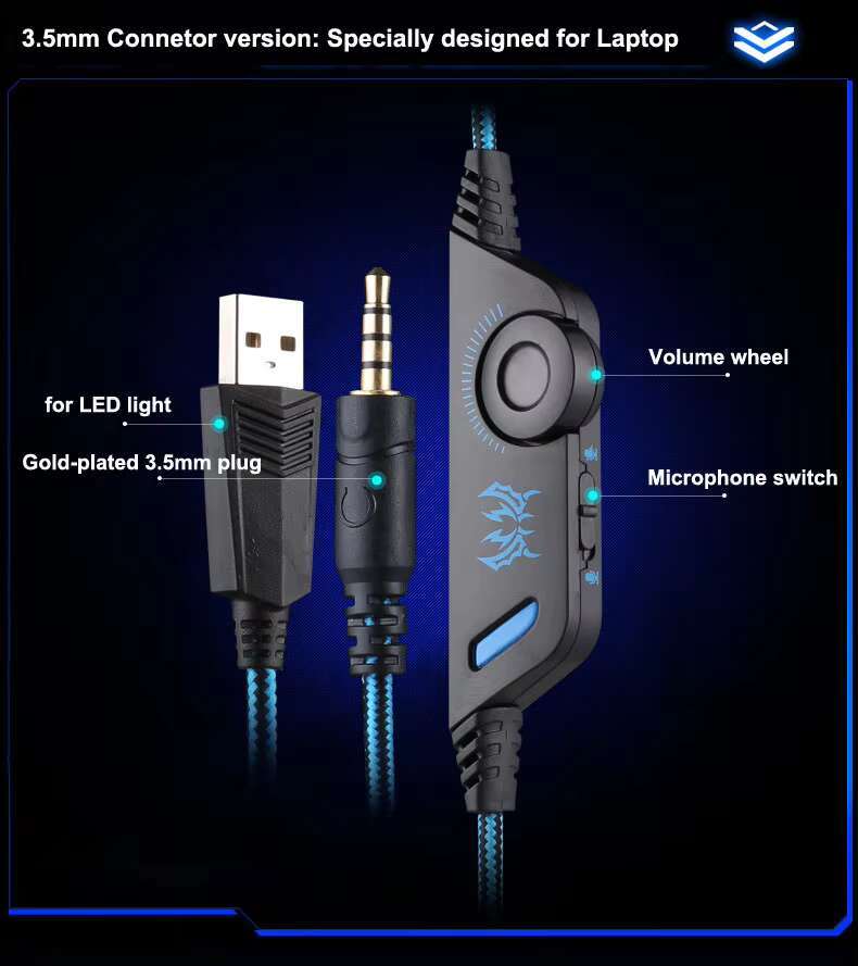 Hot G9000 Soft Stereo Gaming Headset Noise Cancelg LED Light Over Ear Headphones With Mic for PS4 PC Laptop Games